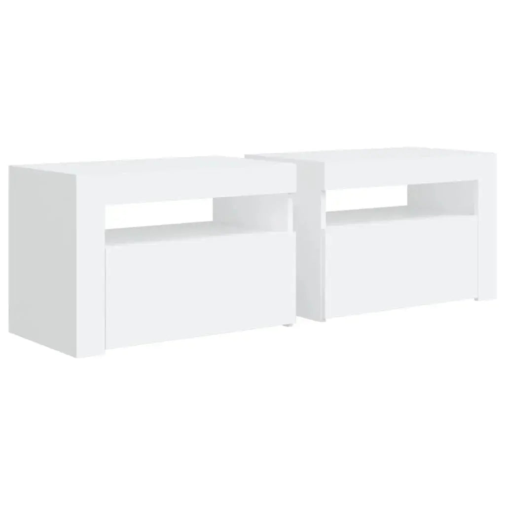 Lot de 2 Table de Chevet Led