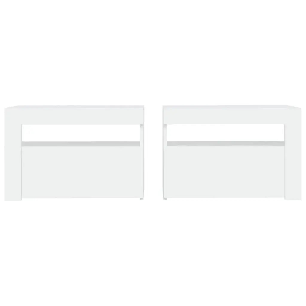 Lot de 2 Table de Chevet Led