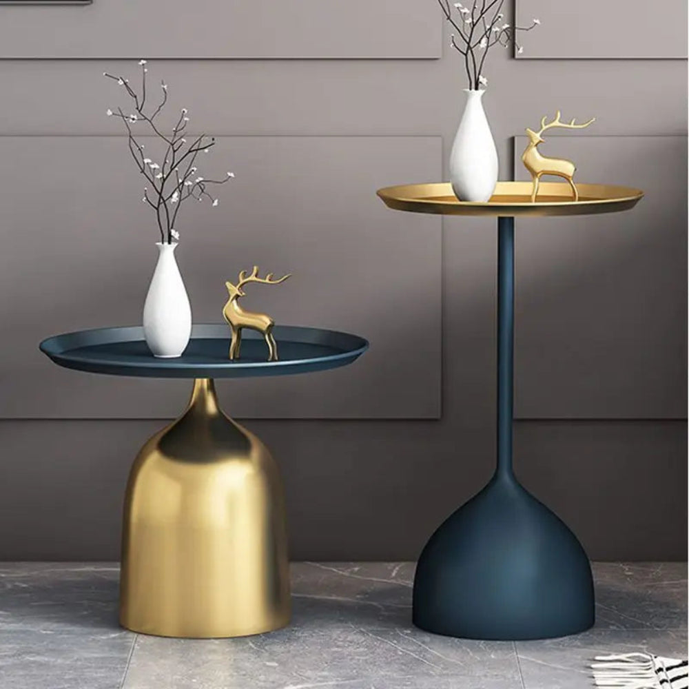 Table de Chevet Bleu et Or Beau Chevet