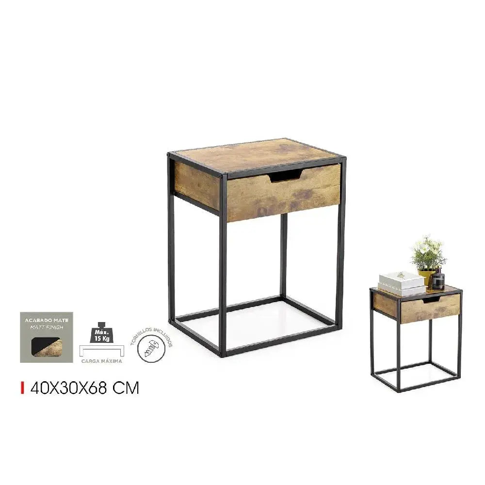 Table de Chevet Bois Metal
