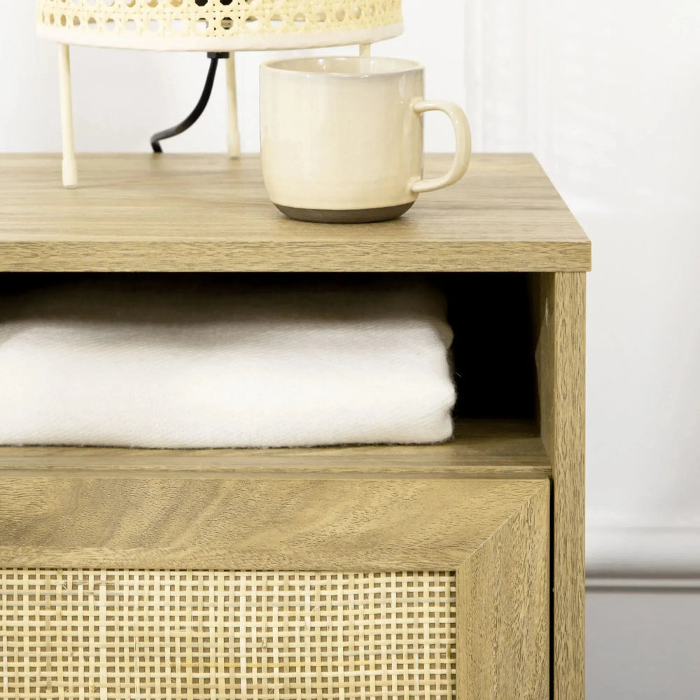 Table de Chevet Cannage Rotin Beau Chevet