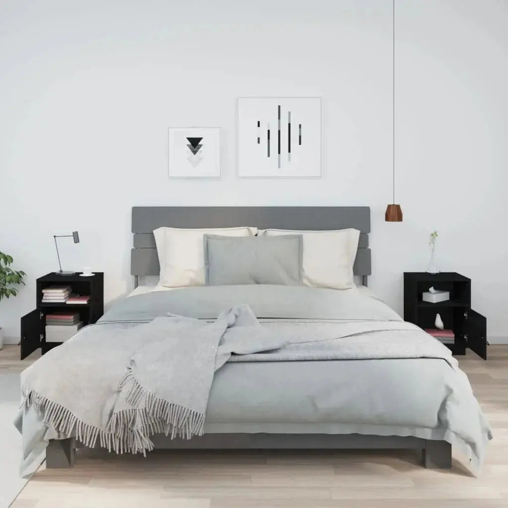 Table de Chevet Noir Lot de 2
