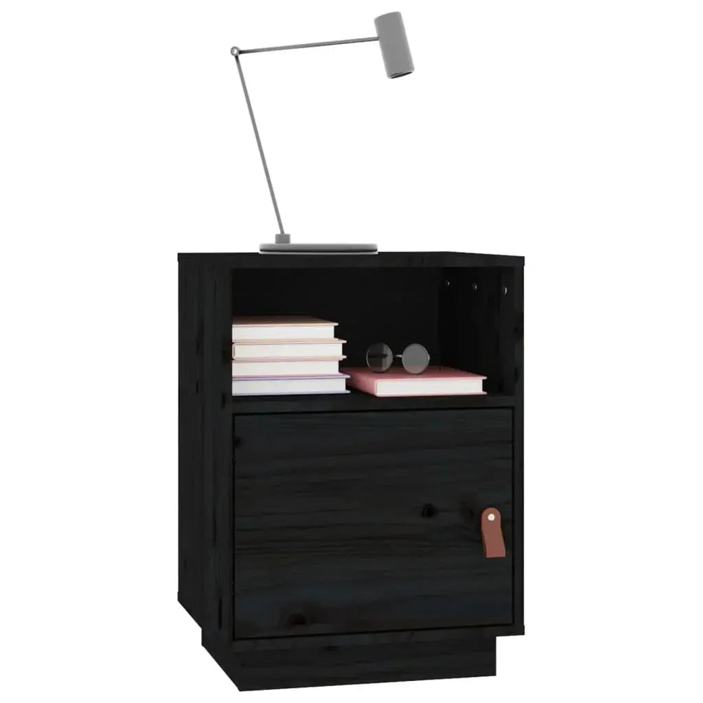 Table de Chevet Noir Lot de 2