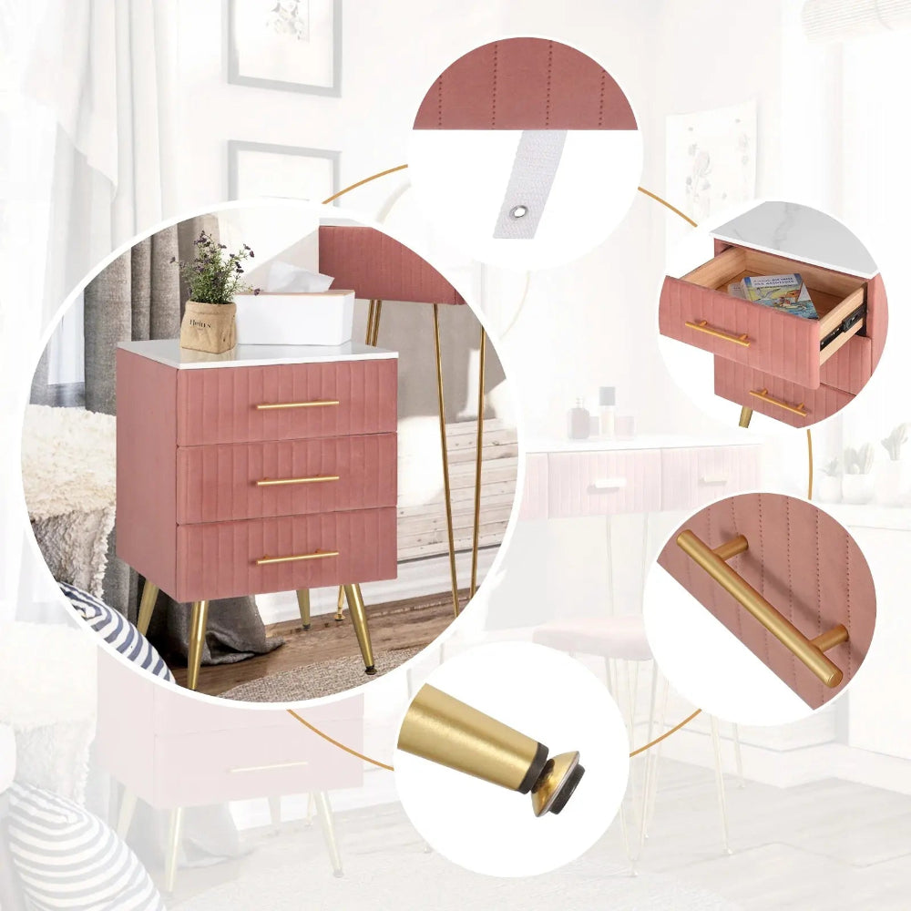 Table de Chevet Rose Beau Chevet