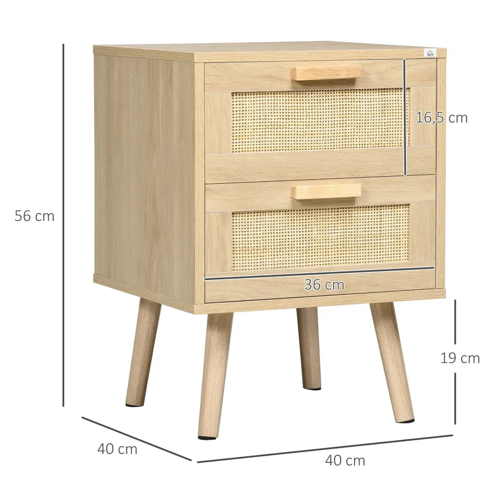 Table de Chevet Rotin Vintage Beau Chevet