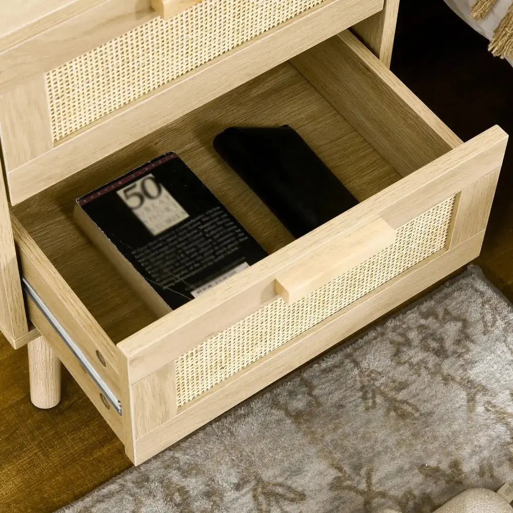 Table de Chevet Rotin Vintage Beau Chevet