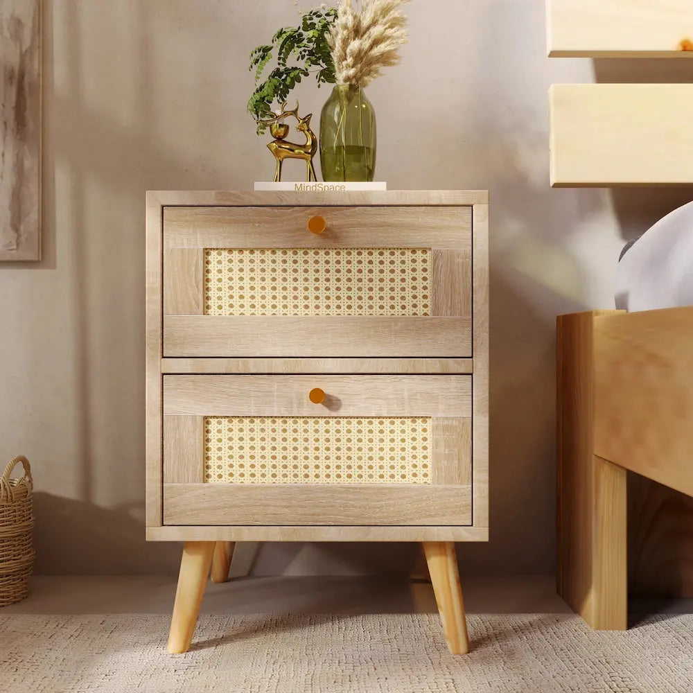 Table de Chevet en Rotin Beau Chevet
