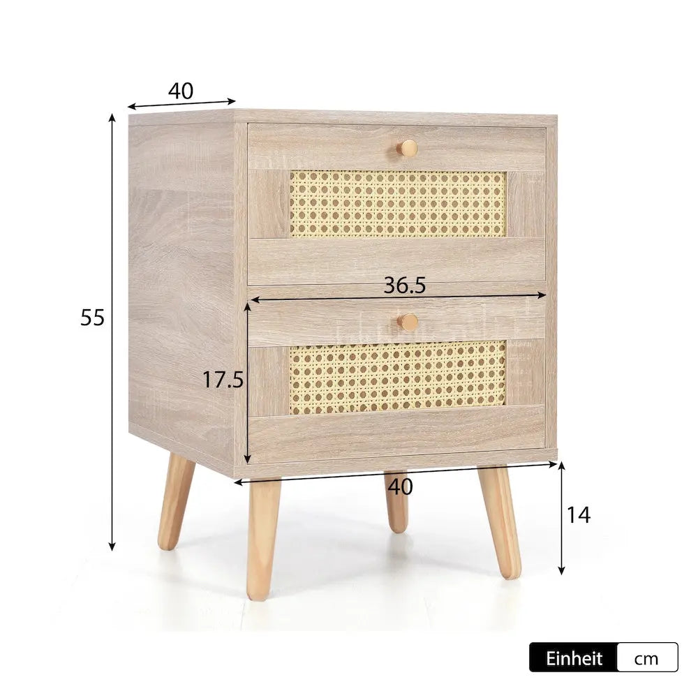 Table de Chevet en Rotin Beau Chevet