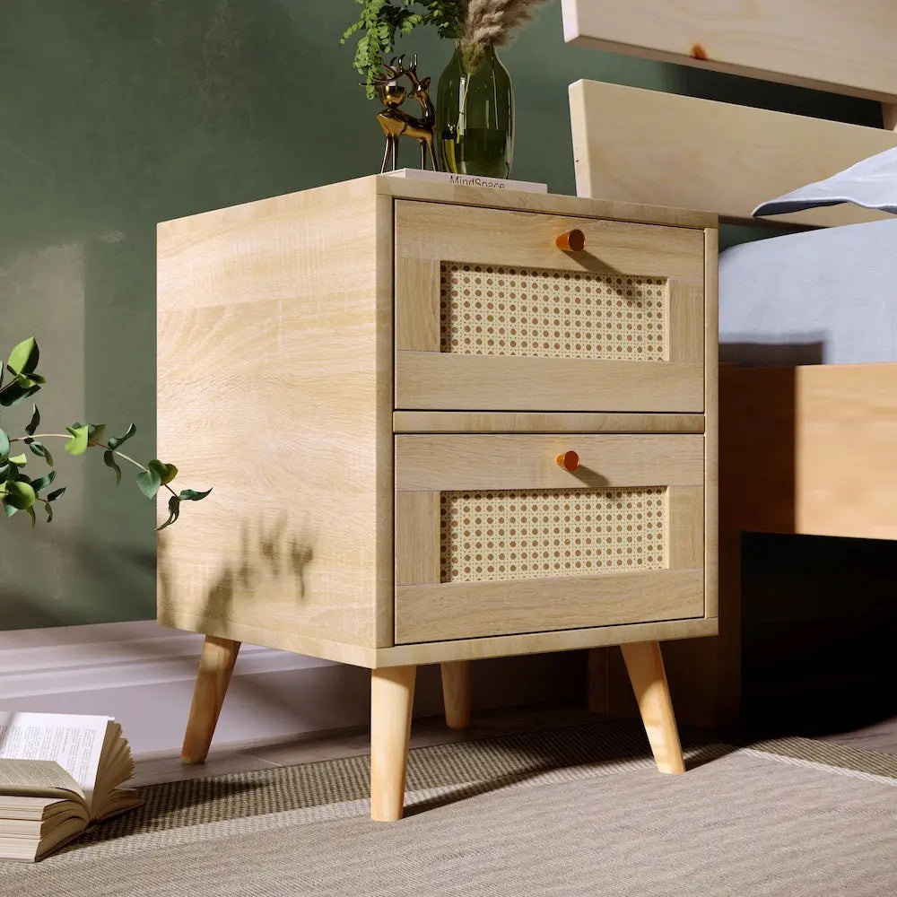 Table de Chevet en Rotin Beau Chevet