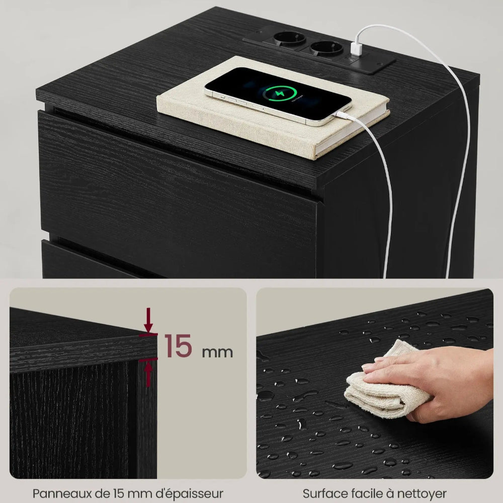 table de chevet avec prise usb Beau Chevet