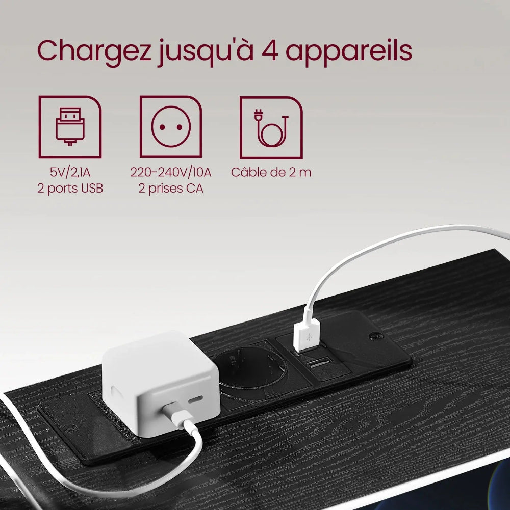 table de chevet avec prise usb Beau Chevet