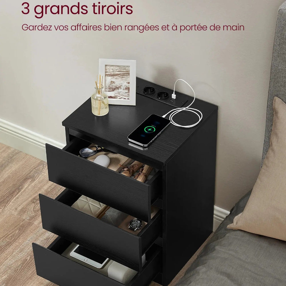 table de chevet avec prise usb Beau Chevet