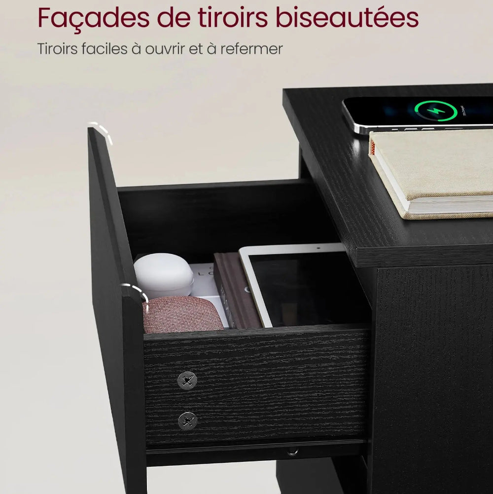table de chevet avec prise usb Beau Chevet