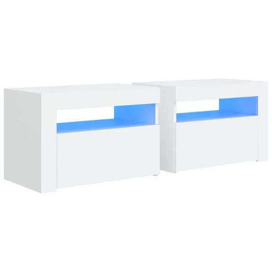 Lot de 2 Table de Chevet Led