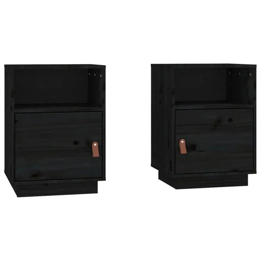 Table de Chevet Noir Lot de 2