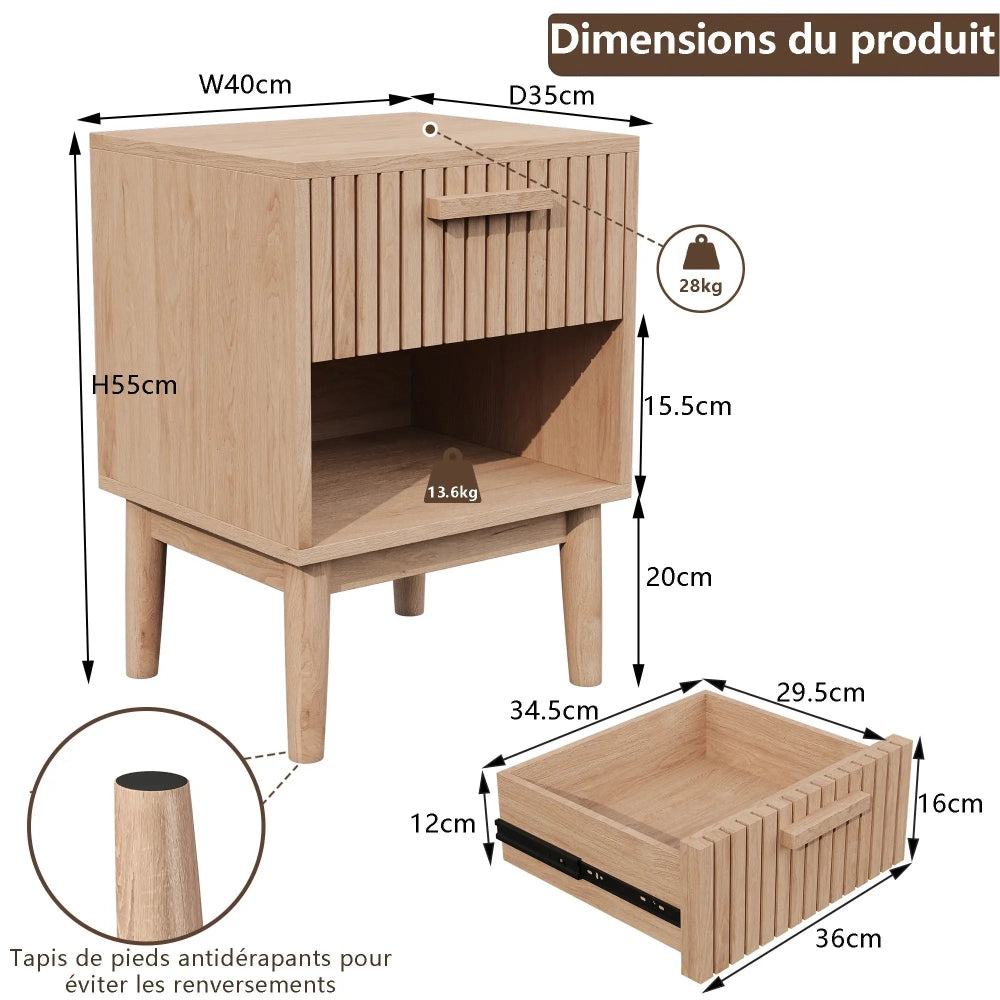 Table de Chevet un Tiroir Beau Chevet