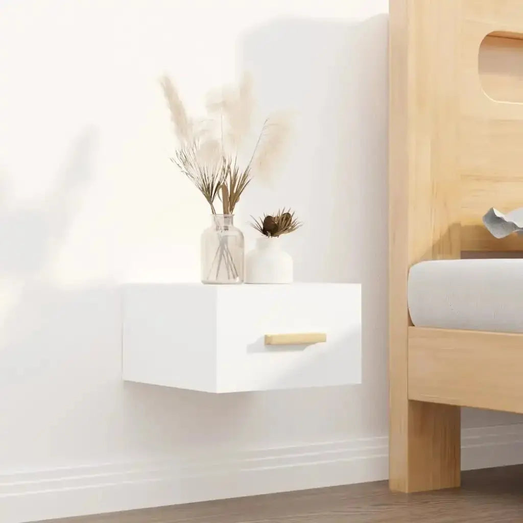 Table de Nuit Blanc et Bois