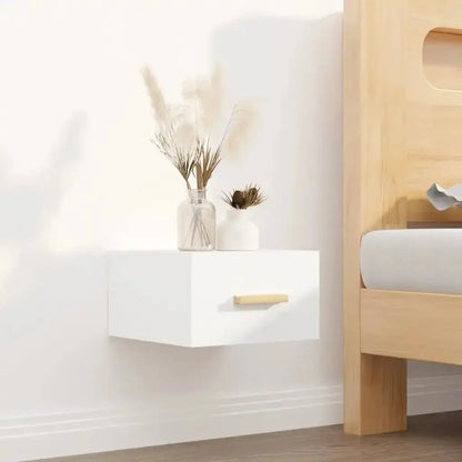 Table de Nuit Blanc et Bois
