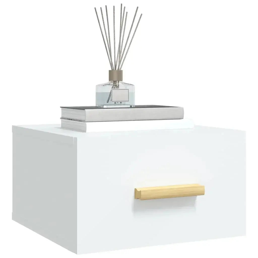 Table de Nuit Blanc et Bois