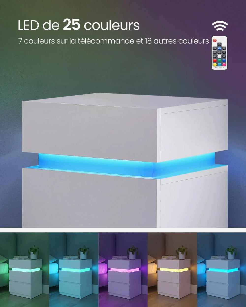Table de Nuit Led Beau Chevet